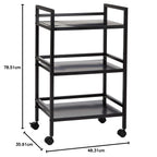Kitchen Trolley Metal Serving Cart with 3 Tier