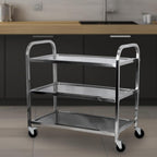 Kitchen Trolley on Wheels 3 Tier Stainless Steel