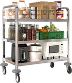 Kitchen Trolley on Wheels 3 Tier Stainless Steel