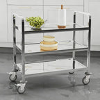 Kitchen Trolley on Wheels 3 Tier Stainless Steel