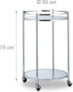 Kitchen Trolley Round Serving Bar with 2 Shelves