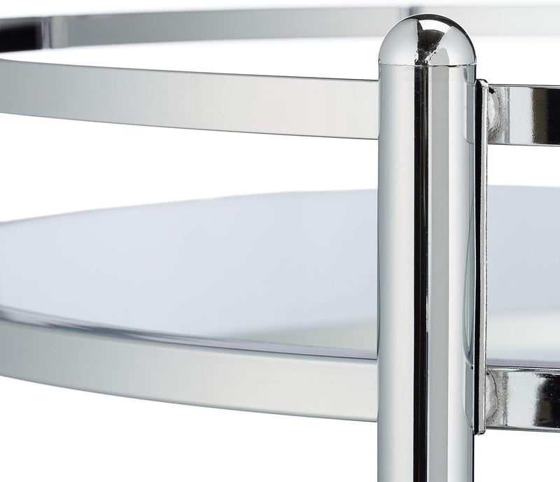 Kitchen Trolley Round Serving Bar with 2 Shelves