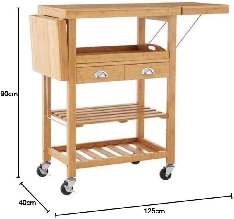 Kitchen Trolley Wood Natural