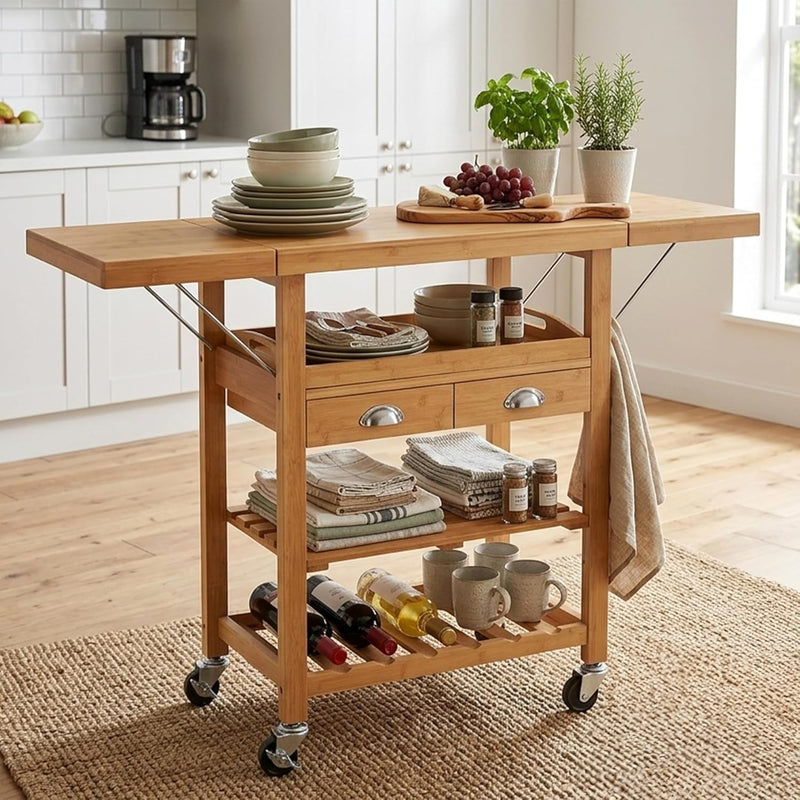 Kitchen Trolley Wood Natural