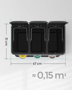 Kitchen Waste Bin 318 Litres Pedal with 3