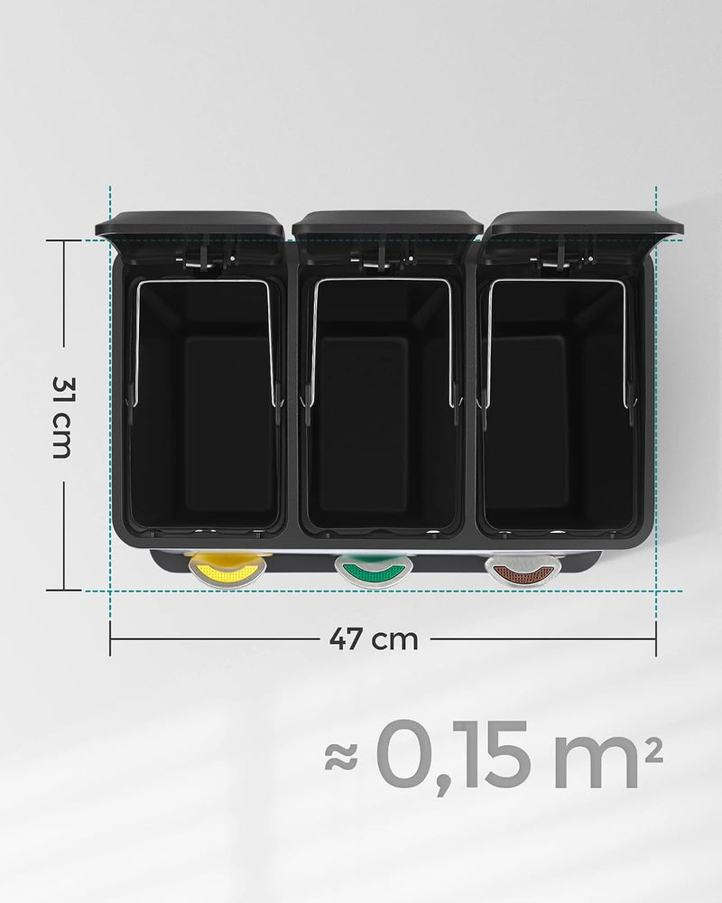 Kitchen Waste Bin 318 Litres Pedal with 3