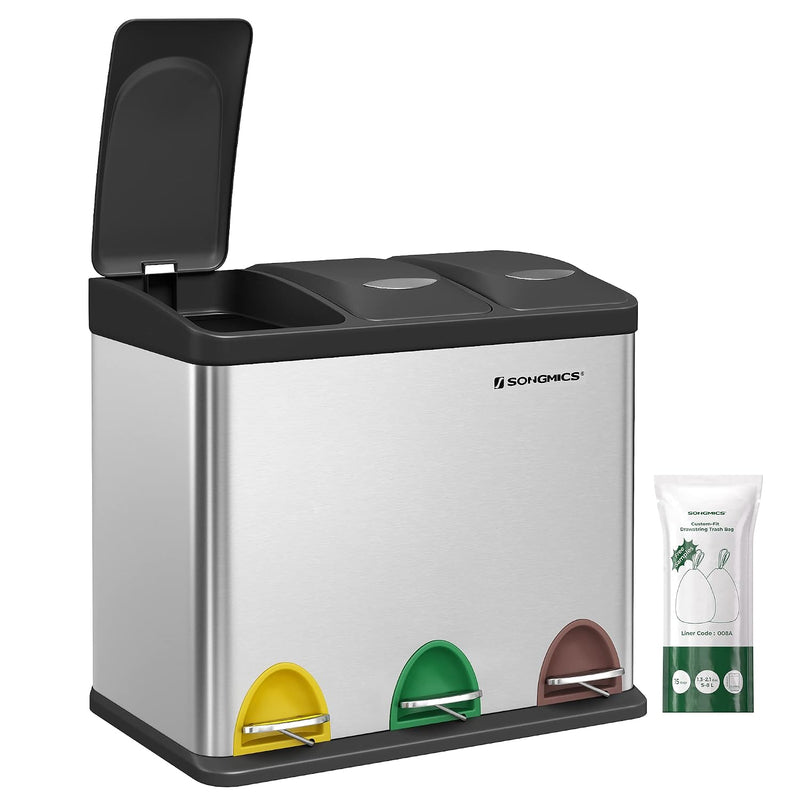 Kitchen Waste Bin 318 Litres Pedal with 3
