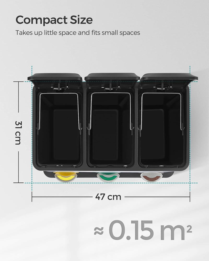 Kitchen Waste Bin 318 Litres Pedal with 3