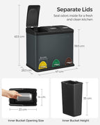 Kitchen Waste Bin 318 Litres Pedal with 3