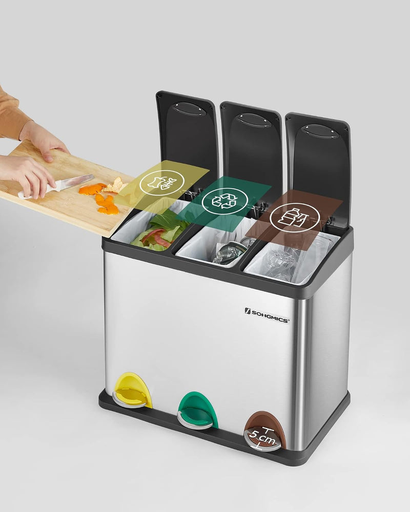 Kitchen Waste Bin 318 Litres Pedal with 3