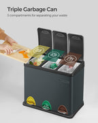 Kitchen Waste Bin 318 Litres Pedal with 3