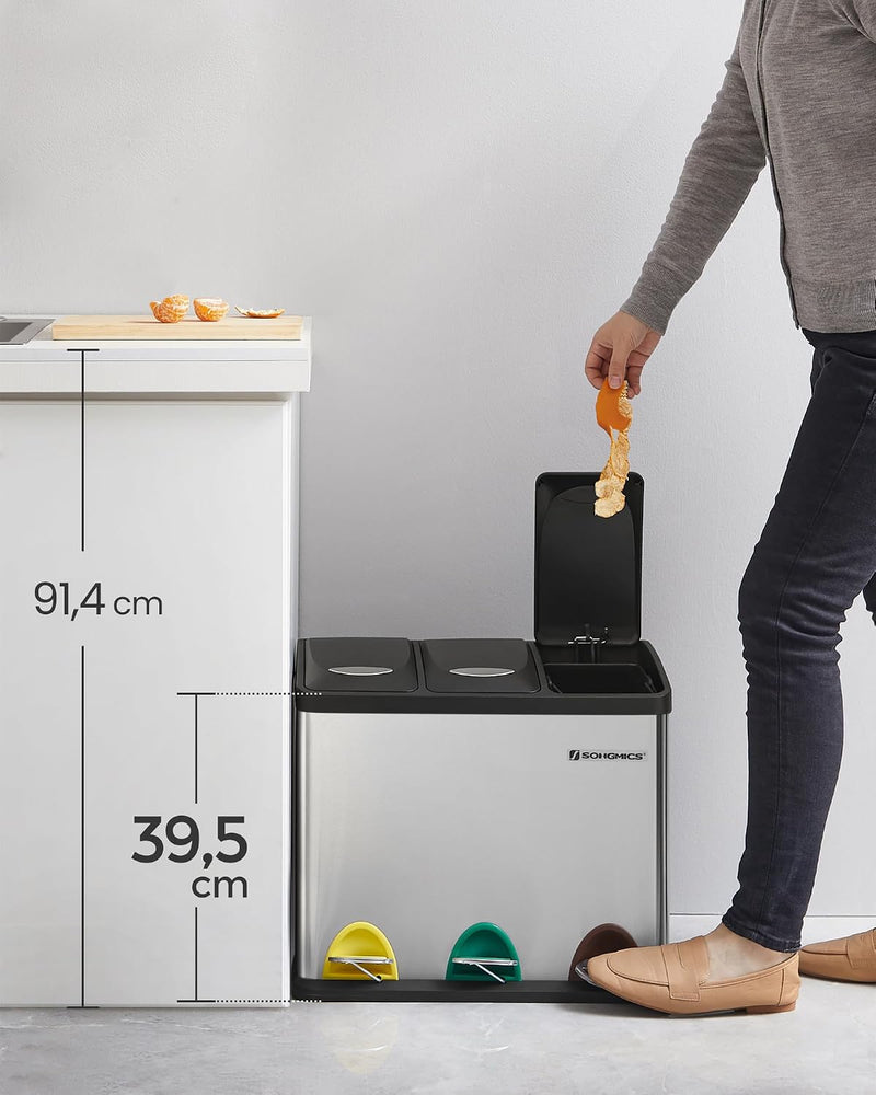 Kitchen Waste Bin 318 Litres Pedal with 3