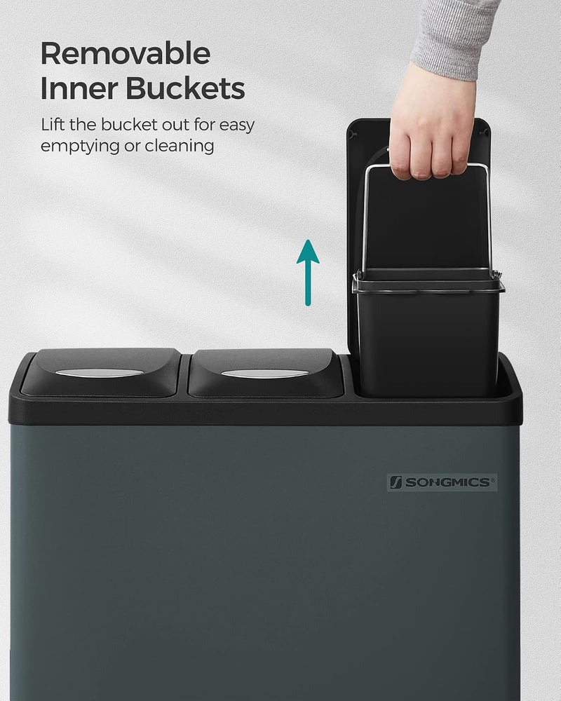 Kitchen Waste Bin 318 Litres Pedal with 3