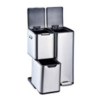 Kitchen Waste Bin with Pedal Recycling 60L Stainless