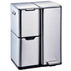 Kitchen Waste Bin with Pedal Recycling 60L Stainless