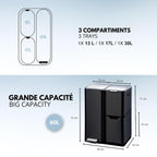 Kitchen Waste Bin with Pedal Recycling 60L Stainless