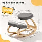 Kneeling Chair for Home Office Ergonomic Wooden Rocking