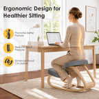 Kneeling Chair for Home Office Ergonomic Wooden Rocking