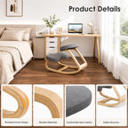 Kneeling Chair for Home Office Ergonomic Wooden Rocking