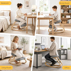 Kneeling Chair for Home Office Ergonomic Wooden Rocking