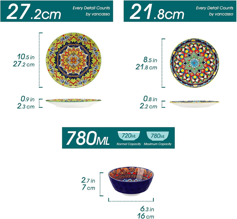Krvi Dinner Set 24-PC for 6 People Porcelain
