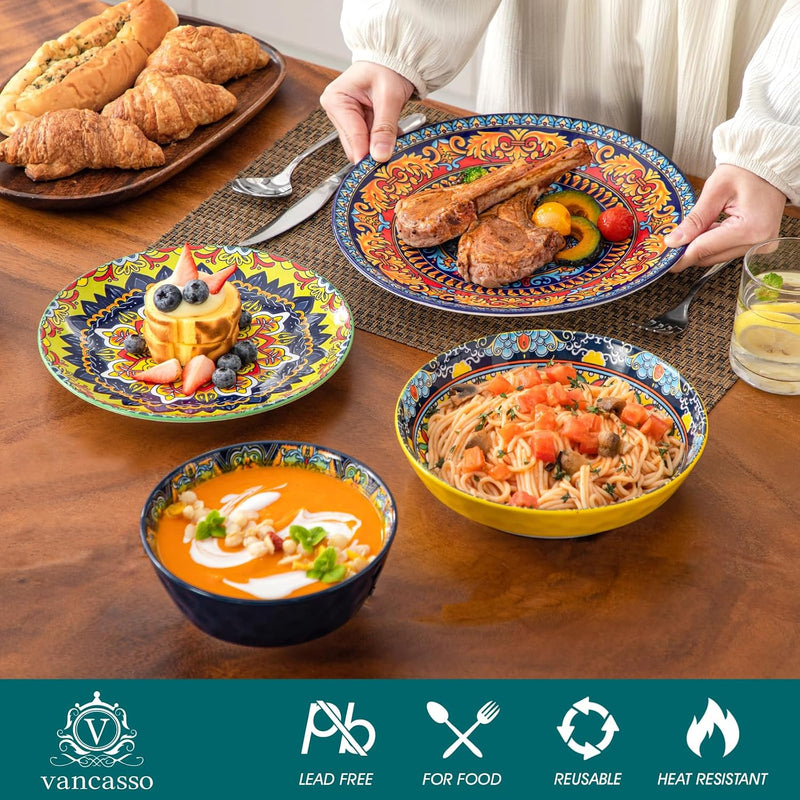 Krvi Dinner Set 24-PC for 6 People Porcelain