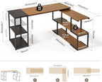 L Shaped Computer Desk Corner Rotating Shelves
