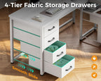 L Shaped Computer Desk with 6 Drawers Power