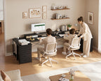 L Shaped Computer Desk with Drawers Monitor Stand
