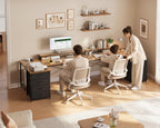 L Shaped Computer Desk with Drawers Monitor Stand