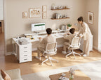 L Shaped Computer Desk with Drawers Monitor Stand