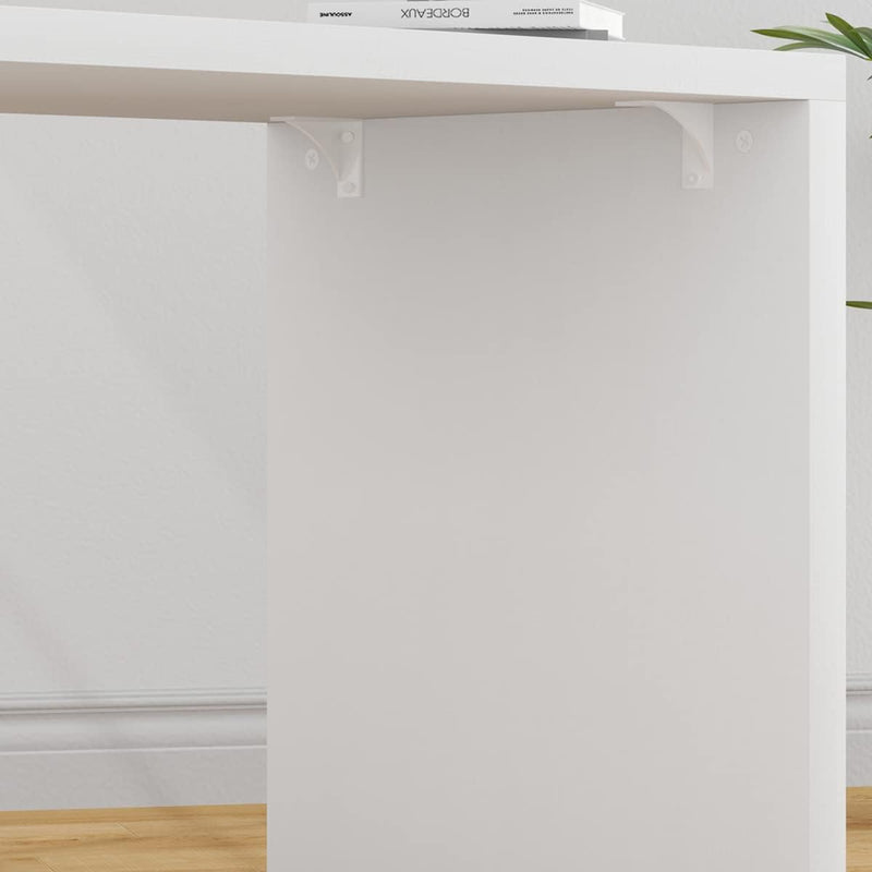 L Shaped Corner Desk with Storage Shelves Reversible