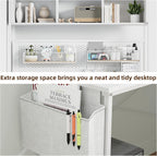 L Shaped Desk 58" Computer with Storage Shelves