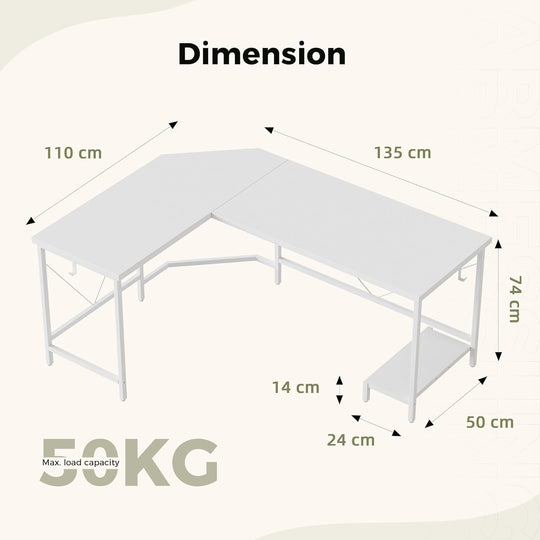 L Shaped Desk Diamond Design for Socket