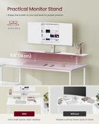 L-Shaped Desk with 2 Spacious Drawers Gaming Monitor