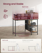 L-Shaped Desk with 2 Spacious Drawers Gaming Monitor