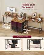 L-Shaped Desk with 2 Spacious Drawers Gaming Monitor