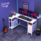 L Shaped Desk with Drawers Gaming 55 Inch