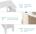 L Shaped Desk with Drawers Storage Shelves 120CM