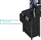 L Shaped Desk with Drawers Storage Shelves 120CM