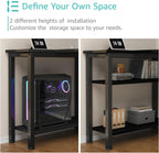 L Shaped Desk with Drawers Storage Shelves 120CM