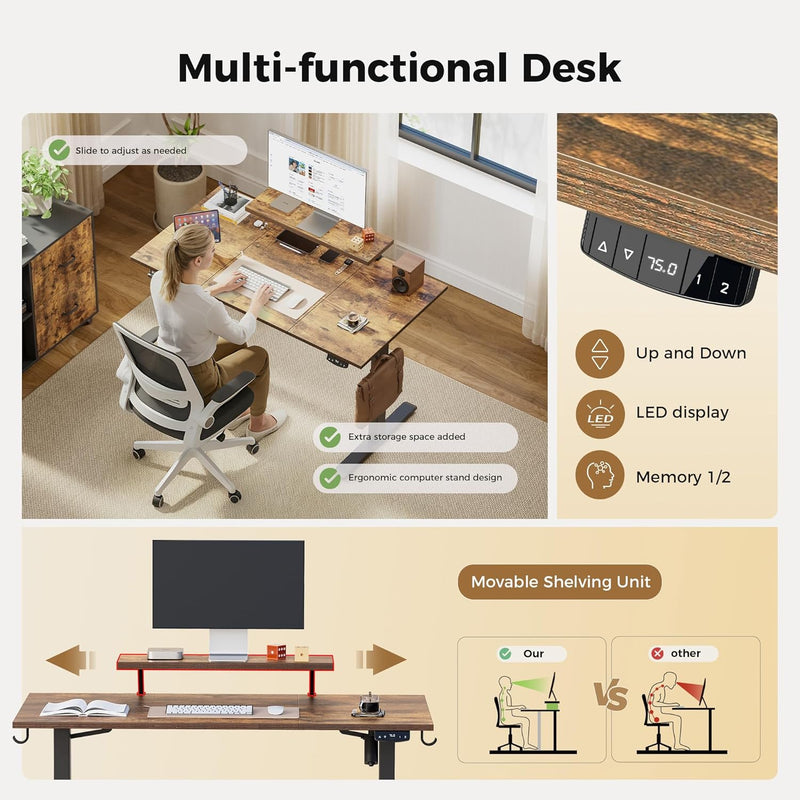 Eletric Height Adjustable Desk Movable Monitorstand