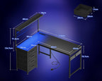 L Shaped Gaming Desk with Drawers Shelf 110