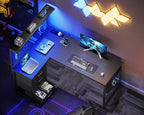 L Shaped Gaming Desk with Drawers Shelf 110
