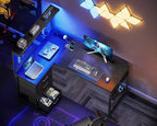L Shaped Gaming Desk with Drawers Shelf 110