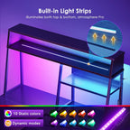 L Shaped Gaming Desk with LED Lights