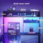 L Shaped Gaming Desk with LED Lights