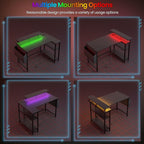 L Shaped Gaming Desk with LED Lights Power