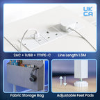 L Shaped Gaming Desk with LED Lights Power