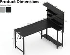 L Shaped Gaming Desk with Pegboard Hutch Shelves